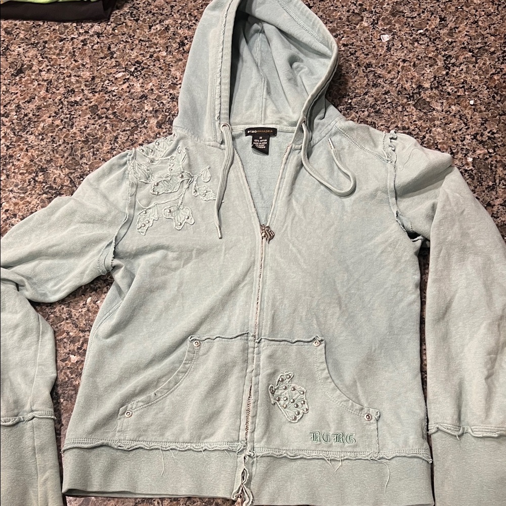 BCBGMaxAzria Soft Blue Cotton Hoodie